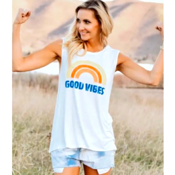 Good Vibes Rainbow Tank - Picture 3 of 6